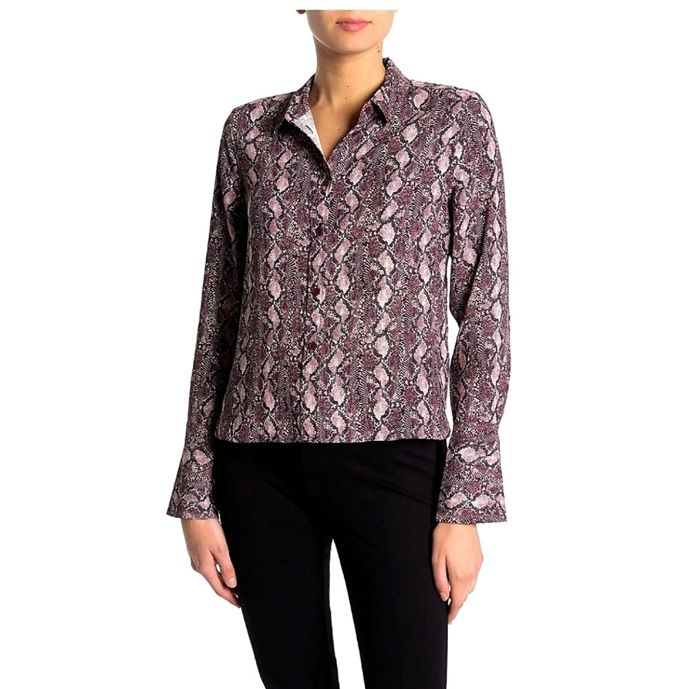 Equipment Huntley Snake Print High Low Blouse Small Western Maximalist Luxury